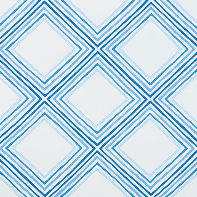 Schumacher Wallpaper Square Dance Blue 5009831 VERA NEUMANN Paper 0 UNITED STATES OF AMERICA </p><p>Repeat: Horizontal: 27" (69CM) and Vertical: 25 1/4" (64CM) 27 - My Fabric Connection -