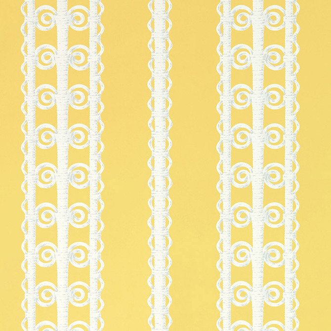 Schumacher Wallpaper Wicker Stripe Lemon Blossom 5007722 CELERIE KEMBLE III Paper 0 UNITED STATES OF AMERICA </p><p>Repeat: Horizontal: 13 1/2" (34CM) and Vertical: 13 1/2" (34CM) 27 - My Fabric Connection -