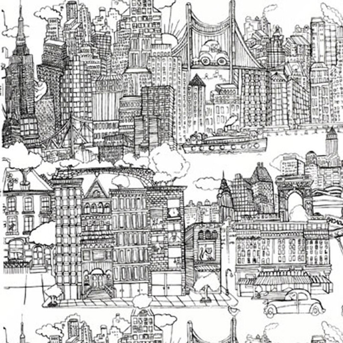 Schumacher Wallpaper New York New York Black On White 2705530 AVANT-GARDE VINYL 1PaperPaper% 0 UNITED STATES OF AMERICA </p><p>Repeat: Horizontal: and Vertical: 25" (64CM) 27 - My Fabric Connection -