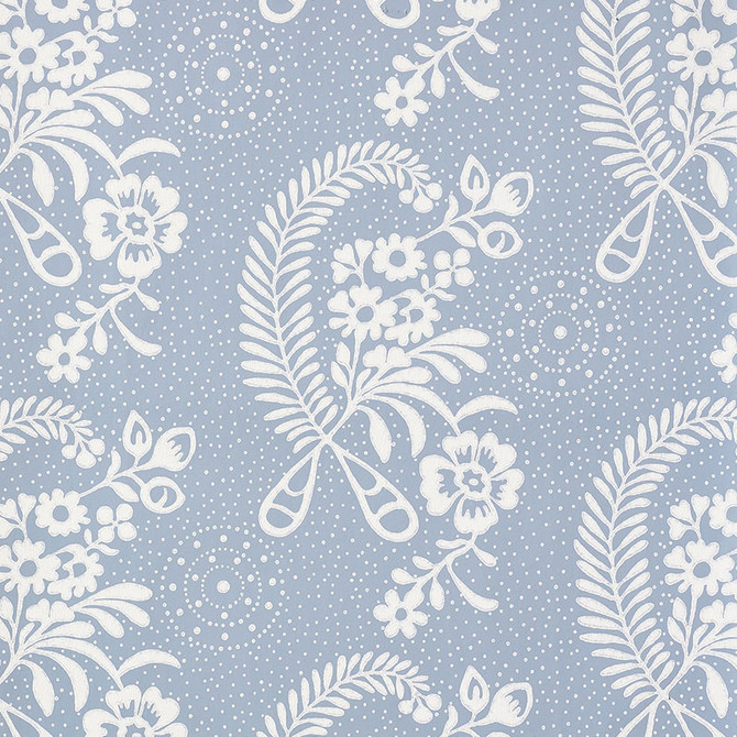 Schumacher Wallpaper Millicent Delft 5008813 VOGUE LIVING Paper 0 UNITED STATES OF AMERICA </p><p>Repeat: Horizontal: 13 1/2" (34CM) and Vertical: 10 1/4" (26CM) 27 - My Fabric Connection -