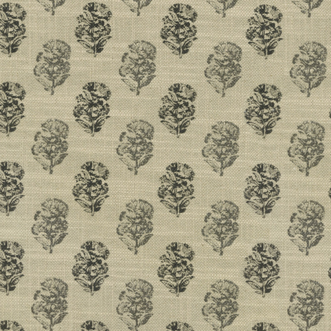 PKL Studio Fabric Posy Charcoal 410423 - 75% Cotton 25% Linen PAKISTAN 31000 Horizontal: 3.75 and Vertical: 3.125 55 - My Fabric Connection -