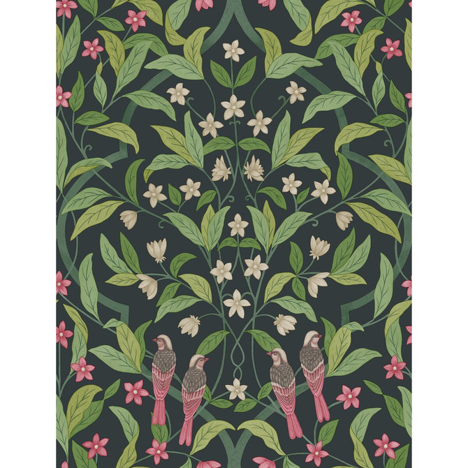 Cole & Son Wallcovering Jasmine & Serin Symphony Rose/Grn/Viridian COLE & SON SEVILLE NON WOVEN - 100% United Kingdom Horizontal: 20.5 and Vertical: 27 20.5 - My Fabric Connection -