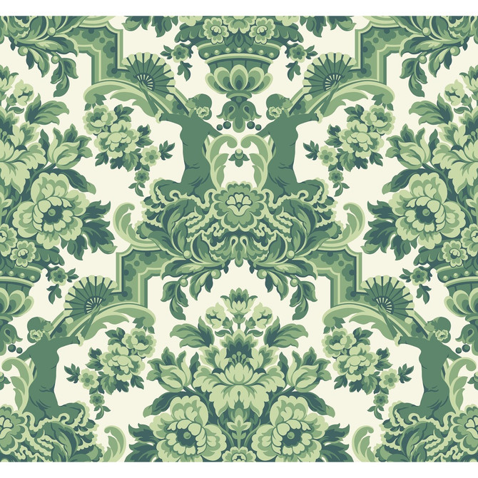 Cole & Son Wallcovering Lola Forest Greens On White COLE & SON SEVILLE NON WOVEN - 100% United Kingdom Horizontal: 27 and Vertical: 25.2 27 - My Fabric Connection -