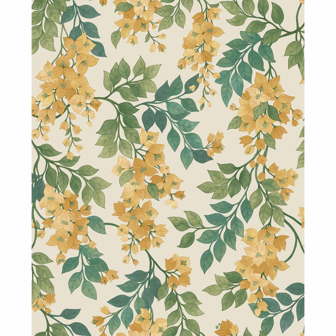 Cole & Son Wallcovering Bougainvillea Marigold/Lf Grn/Emerald/Parc COLE & SON SEVILLE NON WOVEN - 100% United Kingdom Horizontal: 20.5 and Vertical: 25.2 20.5 - My Fabric Connection -