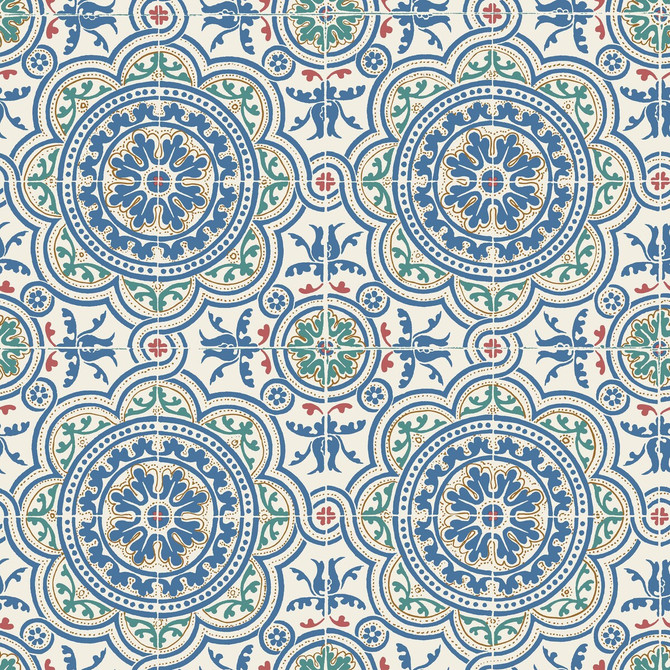 Cole & Son Wallcovering Piccadilly Denim & Rouge On Chalk Wallcovering NON WOVEN - 100% United Kingdom </p><p>Repeat: H: 20.8, V: 20.8 20.8 - My Fabric Connection -