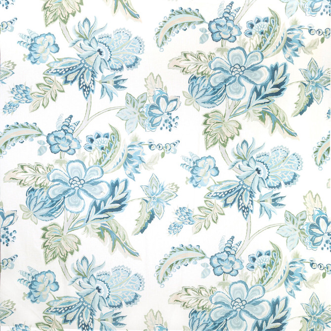Lee Jofa Fabric Augustine Print Aqua AVONDALE LINEN - 100% Italy Horizontal: 55.12 and Vertical: 41.34 55.12 - My Fabric Connection -