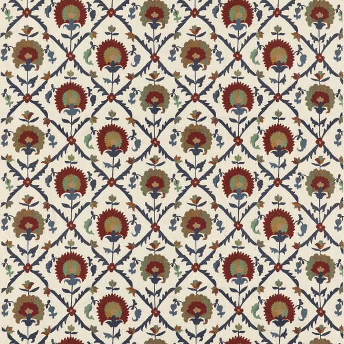 G P & J Baker Fabric Winchelsea Red/ Blue Fabric LINEN - 66%;POLYESTER - 34% India </p><p>Repeat: H: 24.822, V: 12.608 49.644 - My Fabric Connection -