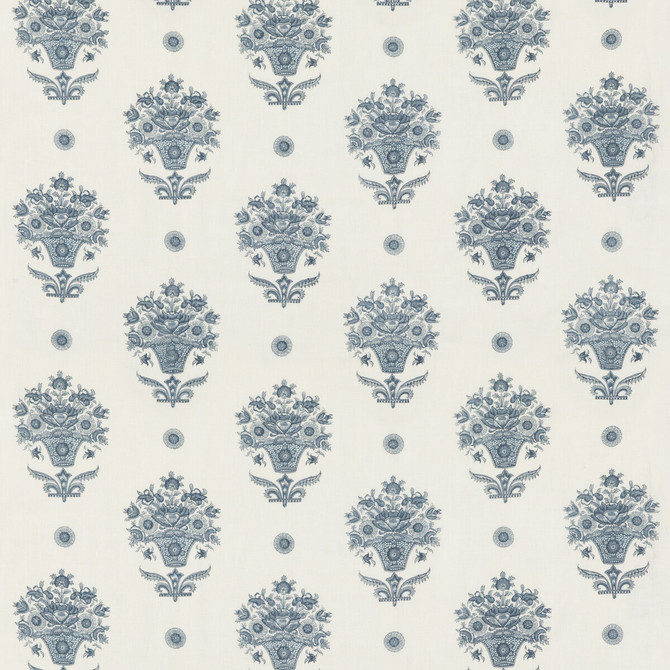 G P & J Baker Fabric Pondicherry Indigo PORTOBELLO LINEN - 100% India Horizontal: 17.336 and Vertical: 15.76 52.008 - My Fabric Connection -
