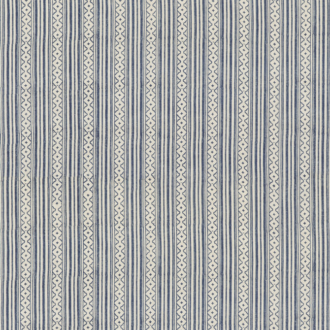 G P & J Baker Fabric Ebury Stripe Blue PORTOBELLO LINEN - 100% India Horizontal: 7.092 and Vertical: 56.736 - My Fabric Connection -