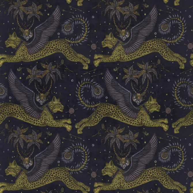 Clarke And Clarke Fabric Lynx Velvet Charcoal WILDERIE BY EMMA J SHIPLEY FOR C&C POLYESTER - 100% Spain HEAVY Horizontal: 27 and Vertical: 34.1 55 - My Fabric Connection -