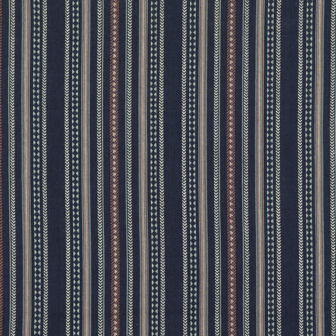 Mulberry Fabric Racing Stripe Indigo Fabric COTTON - 68%;JUTE - 32% India </p><p>Repeat: H: 13.199, V: 52.796 - My Fabric Connection -