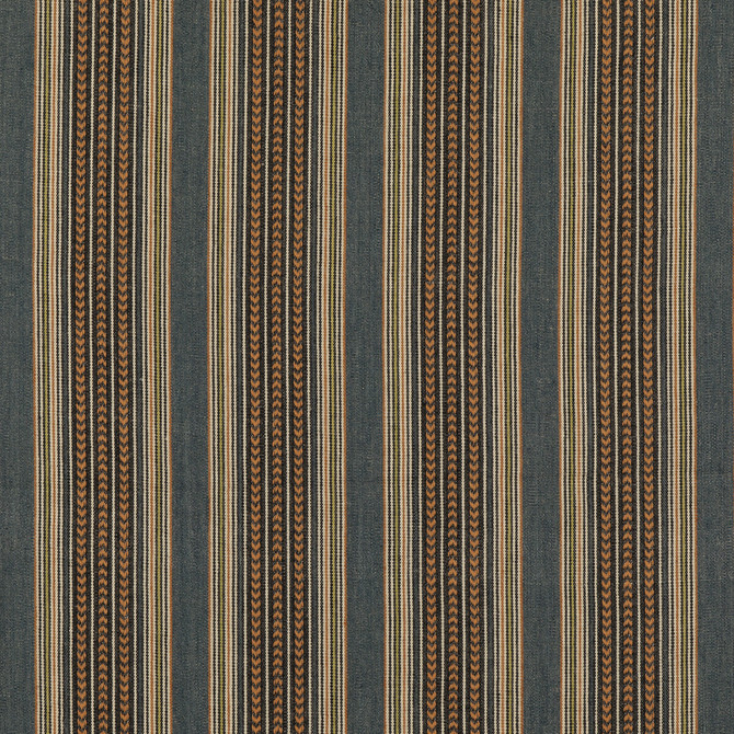 Mulberry Fabric Berber Stripe Denim MULBERRY STRIPES II COTTON - 68%;JUTE - 32% India Horizontal: 8.865 and Vertical: 52.796 - My Fabric Connection -