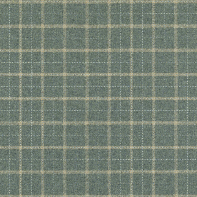 Mulberry Fabric Bowmont Teal Fabric WOOL - 100% United Kingdom MEDIUM </p><p>Repeat: H: 3.546, V: 3.94 56.736 - My Fabric Connection -