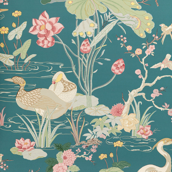 Lee Jofa Wallcovering Luzon Paper Lagoon MINDORO WALLPAPER WOOD PULP - 45%;BINDER - 20%;MINERAL FILLERS - 20%;POLYESTER - 15% United Kingdom Horizontal: 27.5 and Vertical: 41.8 27.5 - My Fabric Connection -
