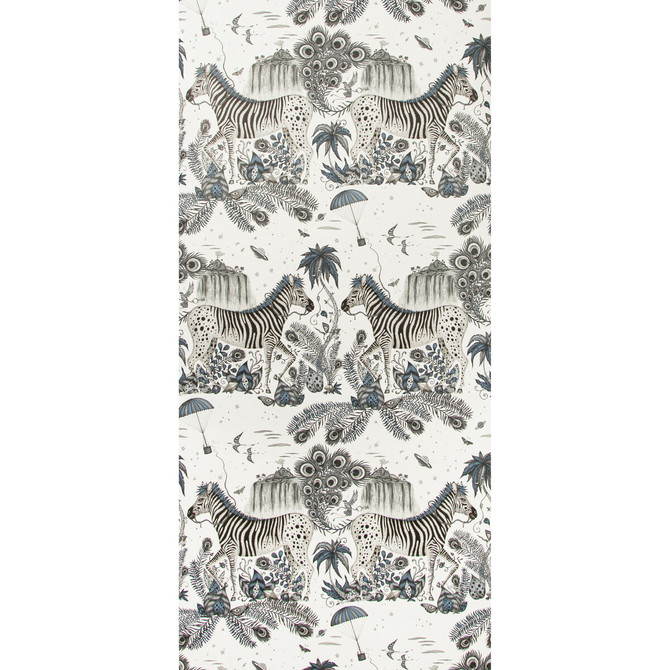 Clarke And Clarke Wallcovering Lost World Blue WILDERIE BY EMMA J SHIPLEY FOR C&C NON WOVEN - 100% United Kingdom Horizontal: 0 and Vertical: 27.01 21 - My Fabric Connection -