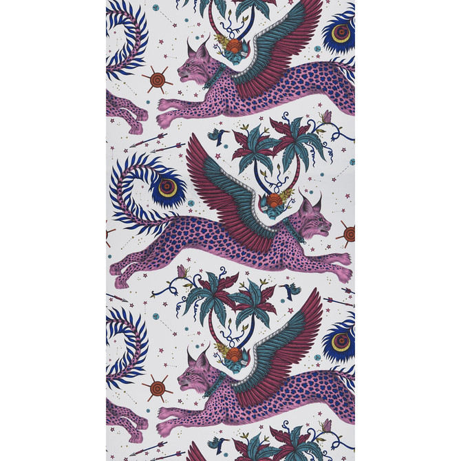 Clarke And Clarke Wallcovering Lynx Magenta Wallcovering NON WOVEN - 100% United Kingdom </p><p>Repeat: H: 0, V: 25.24 21 - My Fabric Connection -