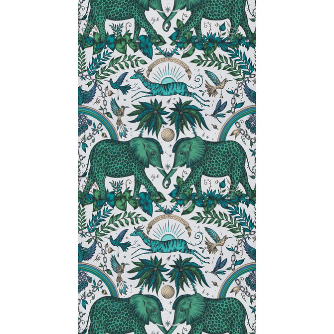 Clarke And Clarke Wallcovering Zambezi Green WILDERIE BY EMMA J SHIPLEY FOR C&C PAPER - 100% United Kingdom Horizontal: and Vertical: 18 20.5 - My Fabric Connection -