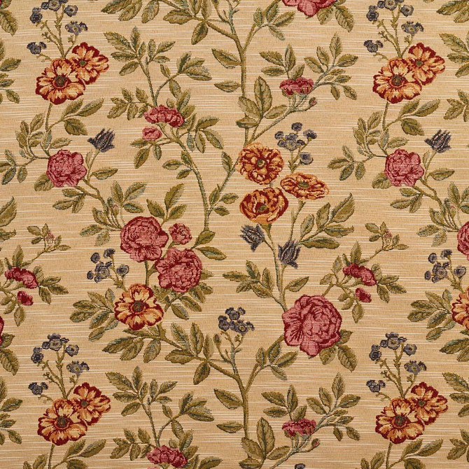 Charlotte Fabric D2057 Ecru Bouquet Tapestry Classics II 70% Polyester, 30% Cotton Asia Exceeds 30,000 Wyzenbeek Rubs (Heavy Duty) </p><p>Repeat: Horizontal: 14" x Vertical: 14" 54 Inches - My Fabric Connection -