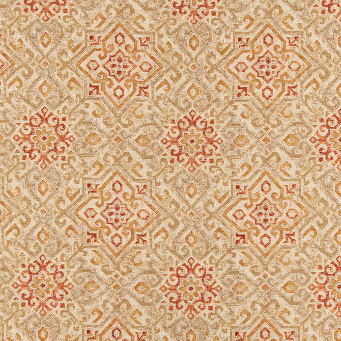 Charlotte Fabric CB800-276 Purple, Orange & Gold 55% Linen, 45% Viscose Korea Exceeds 30,000 Wyzenbeek Rubs (Heavy Duty) </p><p>Repeat: Horizontal 13.5" x Vertical 13.5" 54 Inches - My Fabric Connection -