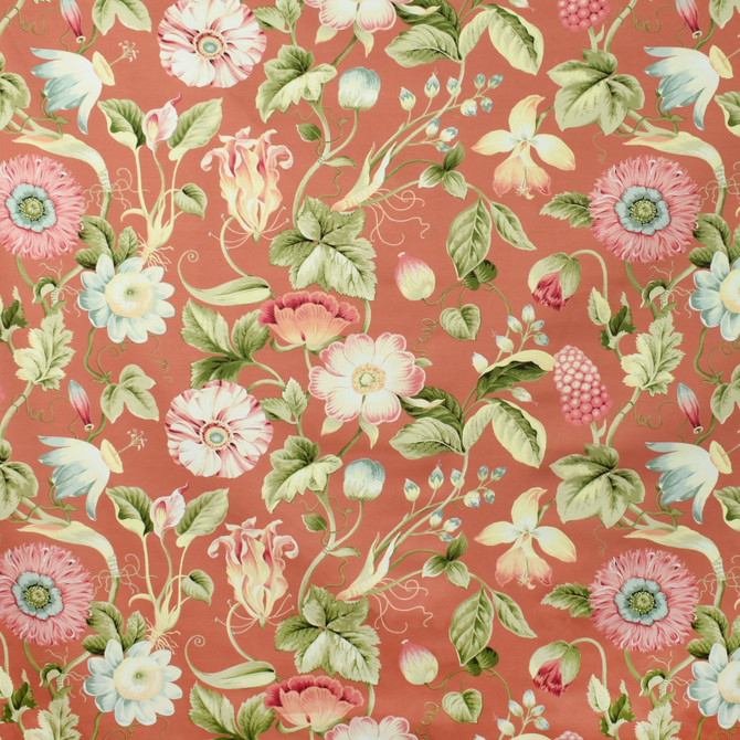 Greenhouse Fabric S2717 Mango 100% Cotton Peru 15,000 double rubs </p><p>Repeat: 27" H, 17" V 54" - My Fabric Connection -