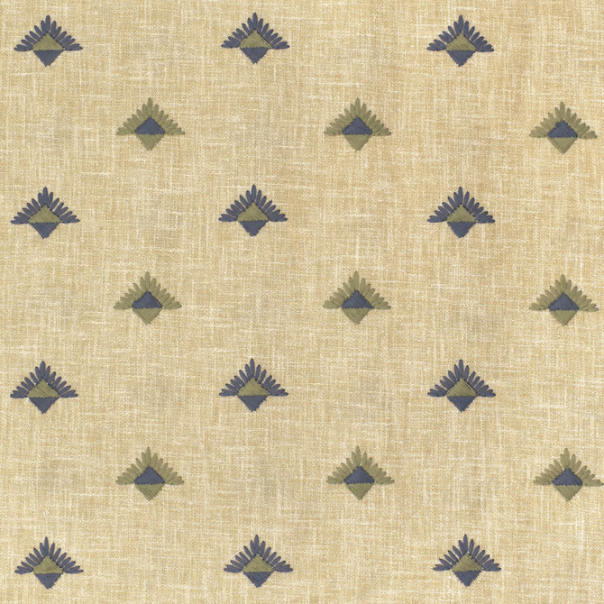 Greenhouse Fabric S3661 Slate - 73% Polyester, 27% Cotton With 100% Polyester Embroidery India 9000 3.75" H, 3" V 54" - My Fabric Connection -