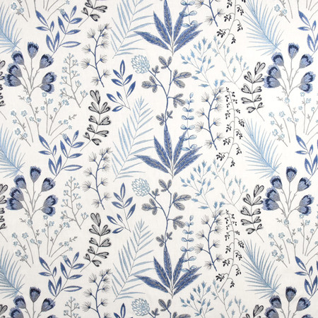 Carole Fabric Field Of Sprigs Blue Jay From The Heart 58% Cotton, 42% Polyester India 12 3/4" V, 26" H 51.75" - My Fabric Connection -