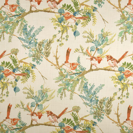 Carole Fabric Round Robin Multi Muse 100% Cotton India 25 3/4" V, 27 1/4" H HD 55.25" - My Fabric Connection -