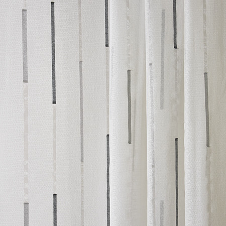 Carole Fabric Something To Gain Metal Sheer Philosophy 100% Polyester Turkey 15 1/8" V, 19 1/8" H 124" - My Fabric Connection -