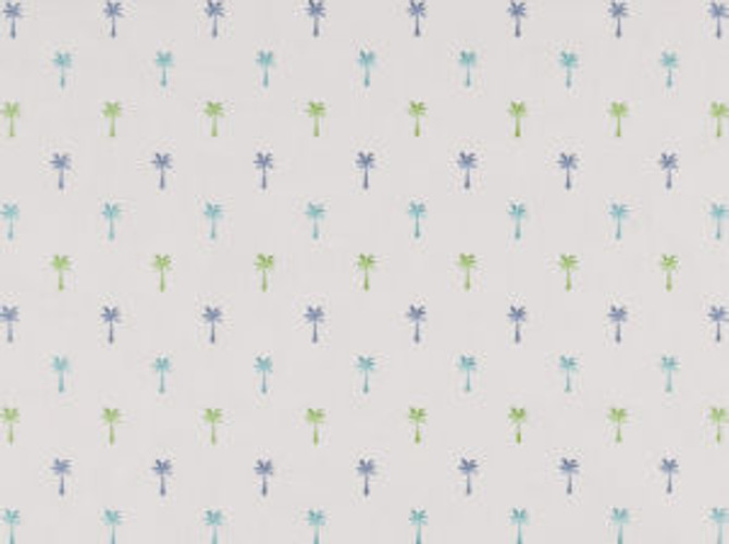 Norbar Fabric Palmer Isle Waters 548 PRISM BLUES 51% POLYESTER 47% COTTON INDIA 9 1/6"V 3 1/4"H 55" - My Fabric Connection -