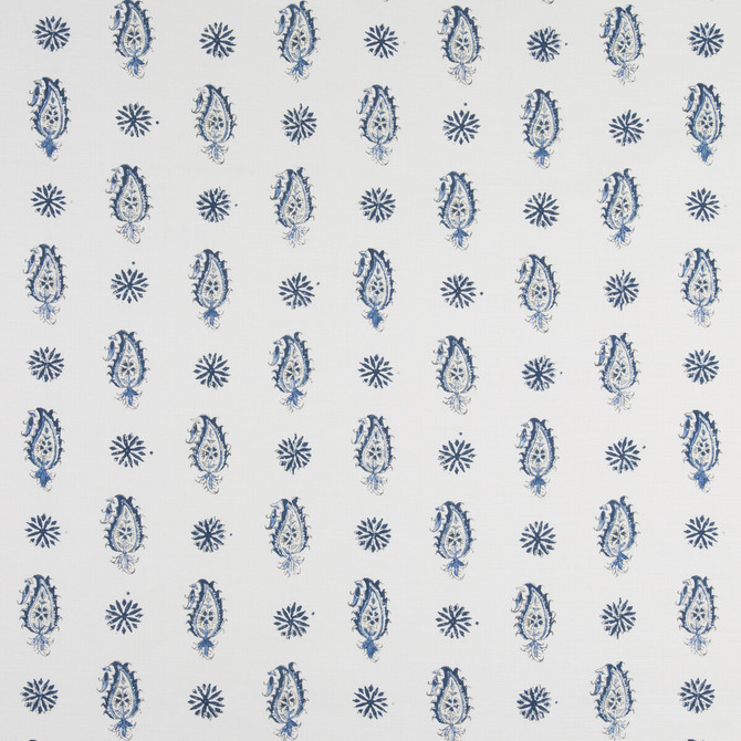 Brunschwig & Fils Fabric Onam Paisley Indigo Fabric LINEN - 62%;COTTON - 28%;NYLON - 10% United Kingdom HEAVY </p><p>Repeat: H: 13, V: 12.5 52 - My Fabric Connection -