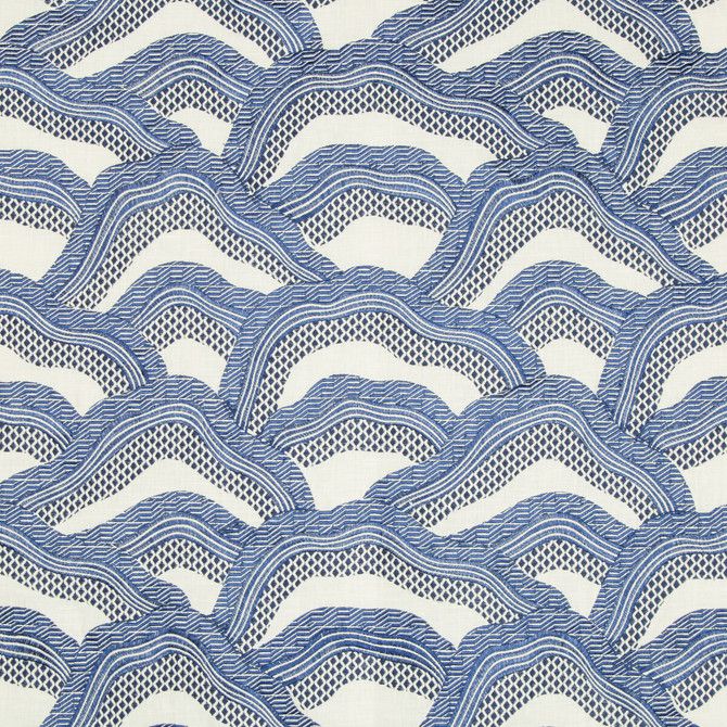Brunschwig & Fils Fabric Les Rizieres Emb Royal/Navy Fabric LINEN - 52%;RAYON - 48% India </p><p>Repeat: H: 13, V: 15.75 51.5 - My Fabric Connection -