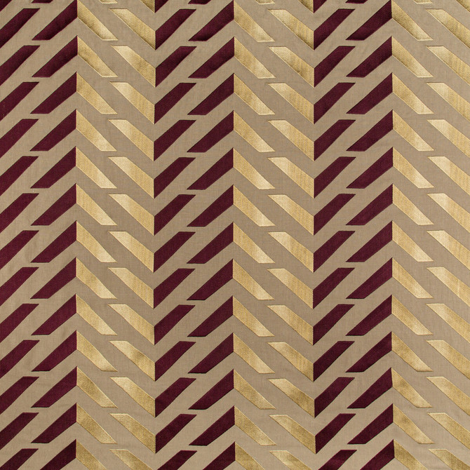 Brunschwig & Fils Fabric Les Vagues Emb Plum/Gold Fabric LINEN - 74%;RAYON - 26% India </p><p>Repeat: H: 26.75, V: 13 53.5 - My Fabric Connection -