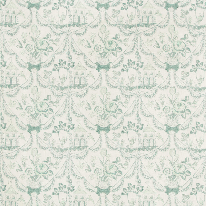 Brunschwig & Fils Fabric Bird & Swing Hb Aqua Fabric LINEN - 100% Thailand MEDIUM </p><p>Repeat: H: 16.25, V: 14.25 48.75 - My Fabric Connection -