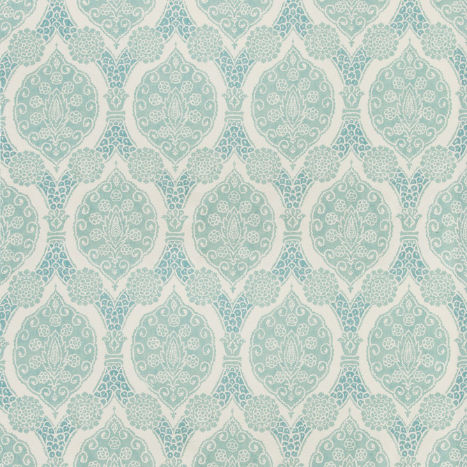 Brunschwig & Fils Fabric Sufera Print Aqua Fabric FLAX - 100% Italy LIGHT </p><p>Repeat: H: 13.39, V: 28.74 53.94 - My Fabric Connection -