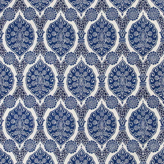 Brunschwig & Fils Fabric Sufera Print Indigo Fabric FLAX - 100% Italy LIGHT </p><p>Repeat: H: 13.39, V: 28.74 53.94 - My Fabric Connection -
