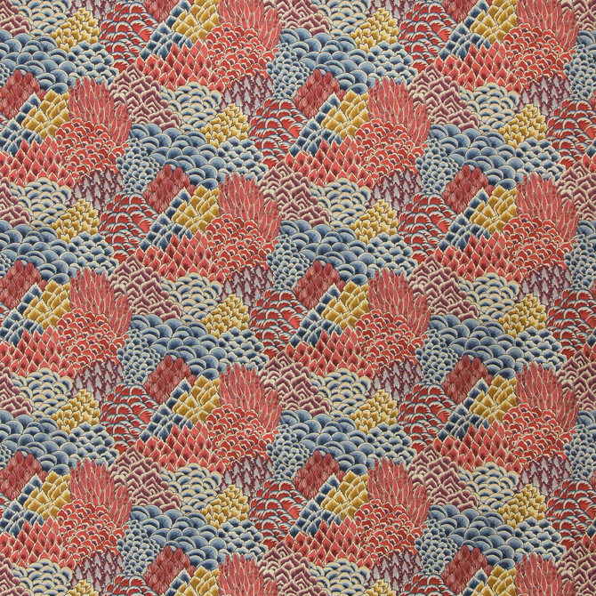 Brunschwig & Fils Fabric Katibi Print Multi Fabric COTTON - 100% Italy MEDIUM </p><p>Repeat: H: 26.77, V: 17.83 53.94 - My Fabric Connection -