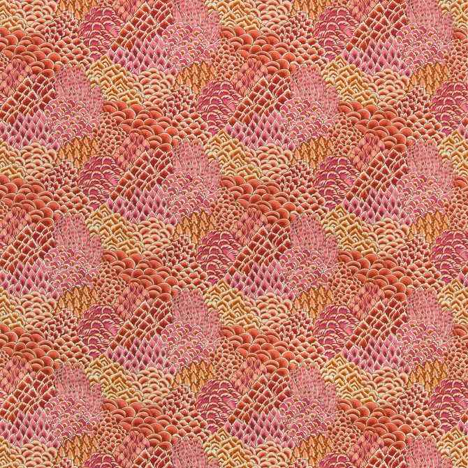 Brunschwig & Fils Fabric Katibi Print Pink Fabric COTTON - 100% Italy MEDIUM </p><p>Repeat: H: 26.77, V: 17.83 53.94 - My Fabric Connection -