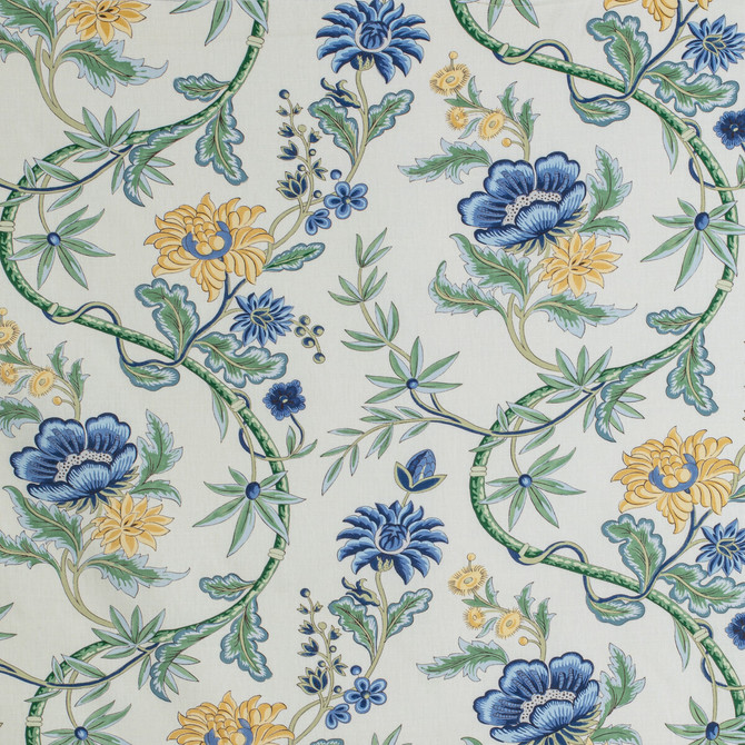 Brunschwig & Fils Fabric Veronique Print Delft Fabric LINEN - 67%;COTTON - 33% France </p><p>Repeat: H: 35.9, V: 19.5 54.33 - My Fabric Connection -