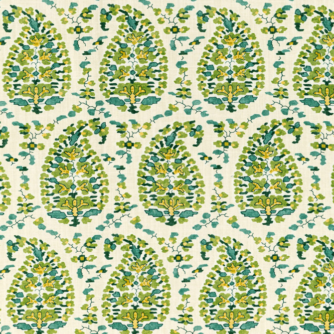 Brunschwig & Fils Fabric Rougier Print Green Fabric POLYESTER - 100% United Kingdom MEDIUM </p><p>Repeat: H: 7.72, V: 9.31 54 - My Fabric Connection -