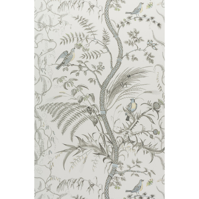 Brunschwig & Fils Wallcovering Bird And Thistle Gray Wallcovering PAPER - 100% United States </p><p>Repeat: H: 27, V: 36 27 - My Fabric Connection -