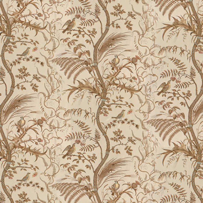Brunschwig & Fils Fabric Bird And Thistle Cotton Print Beige Fabric COTTON - 100% France </p><p>Repeat: H: 53.5, V: 36 54 - My Fabric Connection -