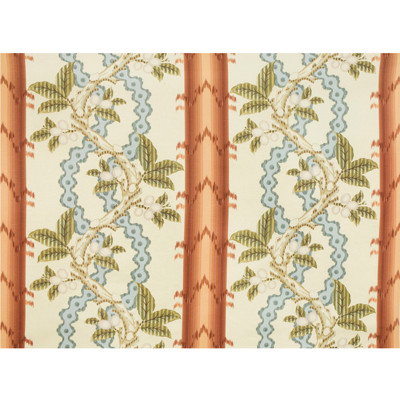 Brunschwig & Fils Fabric Josselin Cotton And Linen Print Rust And Blue Fabric LINEN - 59%;COTTON - 41% France </p><p>Repeat: H: 27.5, V: 19.5 56 - My Fabric Connection -