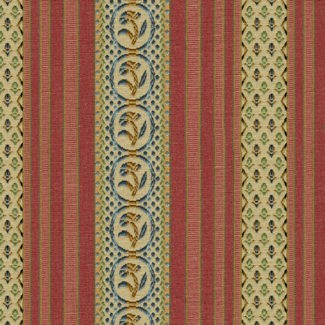 Brunschwig & Fils Fabric Rayure Fleurette Begonia Fabric COTTON - 54%;LINEN - 46% United States MEDIUM </p><p>Repeat: H: 7, V: 1.5 54 - My Fabric Connection -