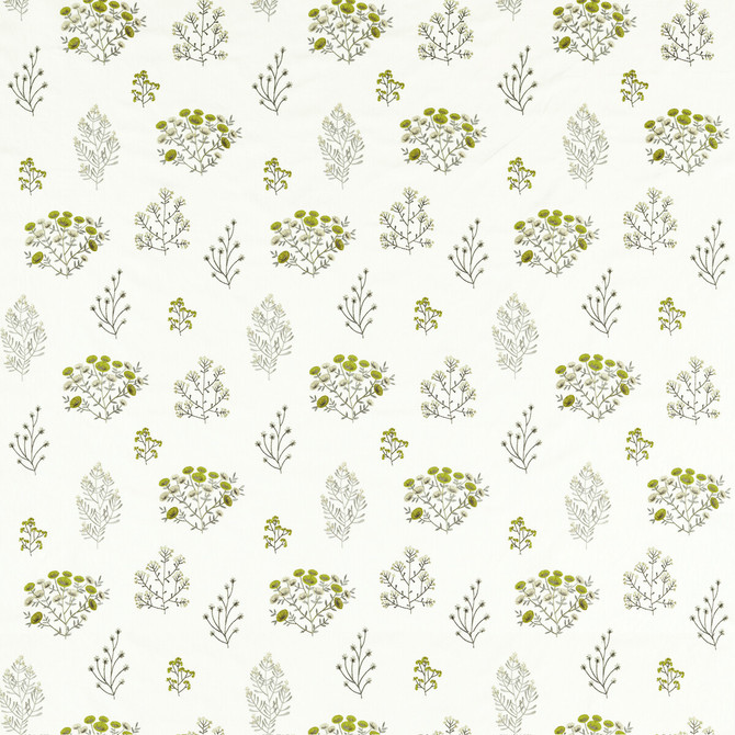 Clarke And Clarke Fabric Floris Chartreuse Fabric POLYESTER - 52%;COTTON - 48% India </p><p>Repeat: H: 17, V: 25.6 51 - My Fabric Connection -