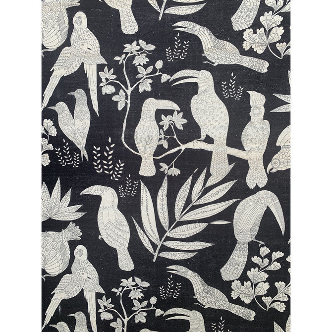 Brunschwig & Fils Fabric Silk Bird Ebony Fabric SILK - 100% Thailand </p><p>Repeat: H: 46, V: 20 46 - My Fabric Connection -