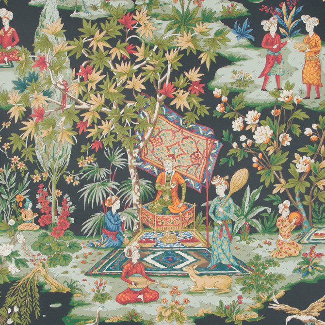 Brunschwig & Fils Wallcovering Lodi Garden Onyx Wallcovering CELLULOSE - 45%;BINDER - 20%;MINERAL FILLERS - 20%;POLYESTER - 15% United Kingdom </p><p>Repeat: H: 27.5, V: 28.7 27.5 - My Fabric Connection -