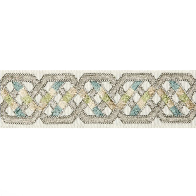 Brunschwig & Fils Trim Loriyan Tape Grey Trim RAYON - 71%;POLYESTER - 29% India </p><p>Repeat: H: 2.56, V: 3.74 2.56 - My Fabric Connection -