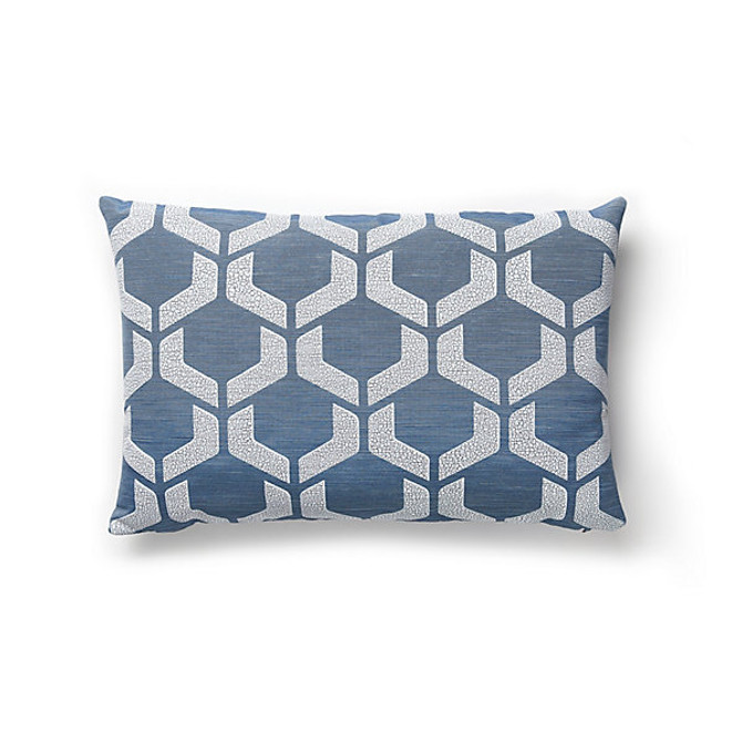 Scalamandre Pillow Craquele Lumbar Pillow/Blue Storm Pillow 62% COTTON 22% VISCOSE 16% POLY USA LIGHT DUTY </p><p>Repeat: H: 6.25", V: 5.5" 55" - My Fabric Connection -