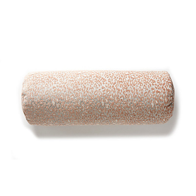 The House of Scalamandre
 Pillow Leopard Bolster/Pink Sand A9 0003Bleopill 45% COTTON 31% VISCOSE 24% POLYESTER USA HEAVY DUTY Horizontal: 9.75" and Vertical: 7" 55" - My Fabric Connection -