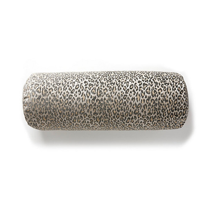 The House of Scalamandre
 Pillow Leopard Bolster/Castle Gray A9 0007Bleopill AMAZINK 45% COTTON 31% VISCOSE 24% POLYESTER USA HEAVY DUTY Horizontal: 9.75" and Vertical: 7" 55" - My Fabric Connection -